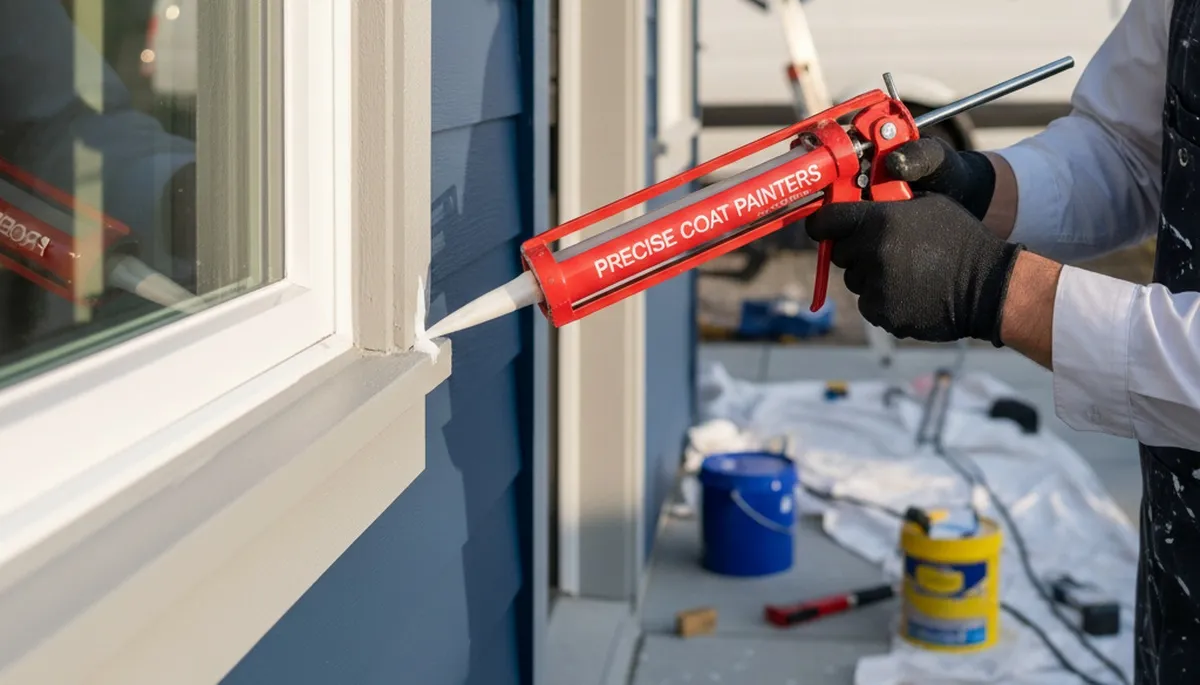 Professional caulking and sealing on Miami FL home exterior for moisture protection and weather resistance