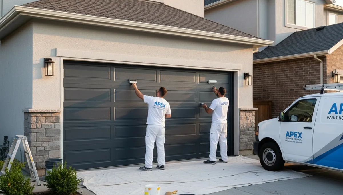 Professional garage door painting in Miami FL with UV-resistant coating for lasting curb appeal