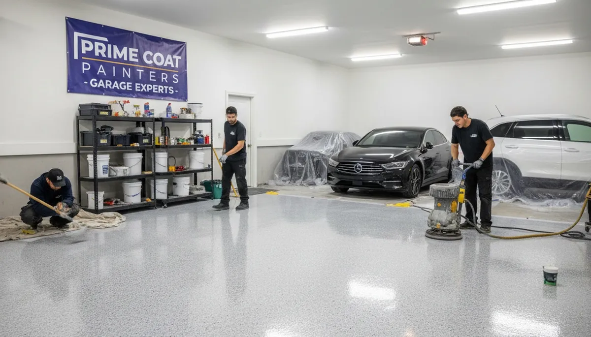 Professional epoxy garage floor coating in Miami, FL for durable, glossy, weather-resistant finish