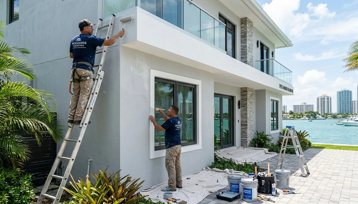 Professional exterior house painting by licensed painters in Miami FL
