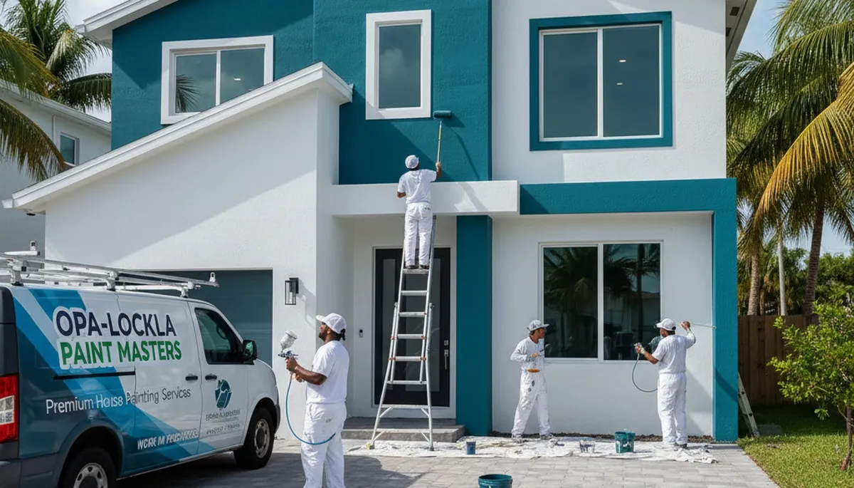 House painters serving Miami, FL on a residential painting project