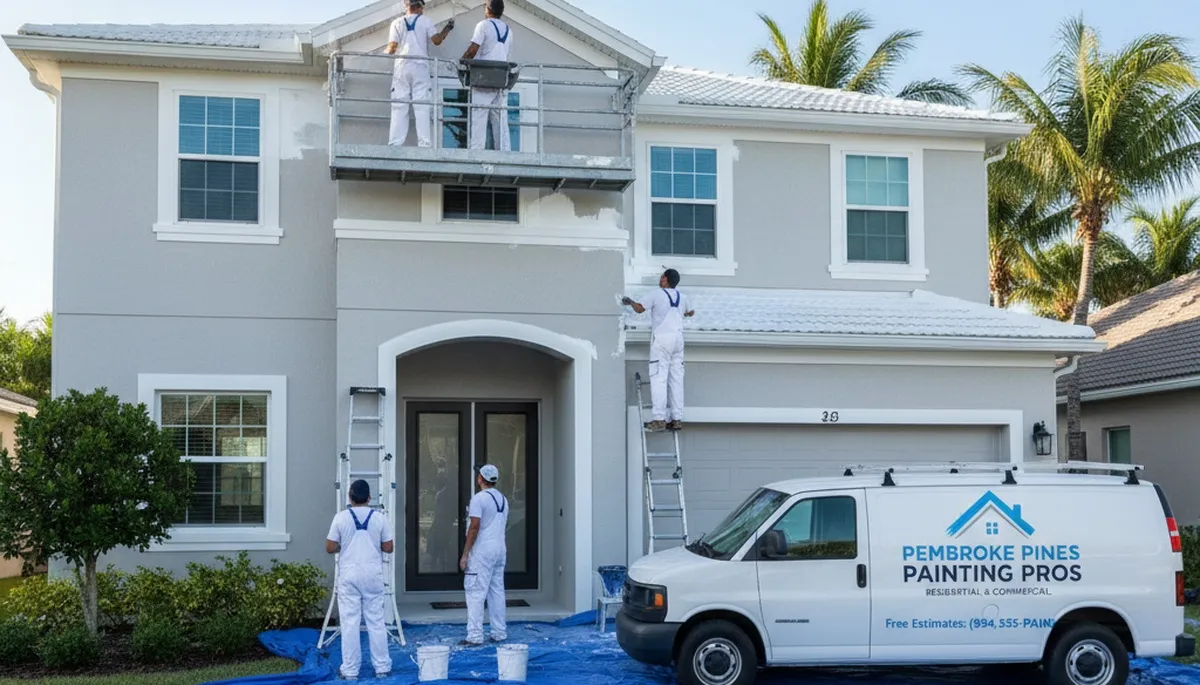 Professional house painters in Miami, FL providing exterior painting services