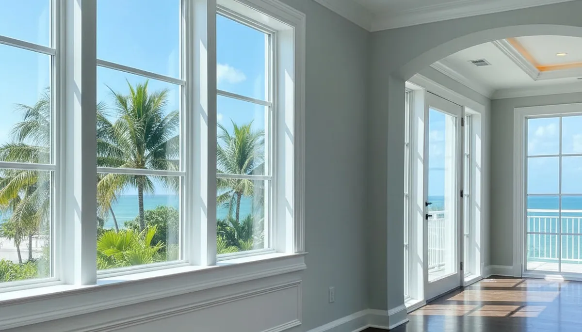 Professional interior trim painting in Miami, FL with crisp lines highlighting local home architecture