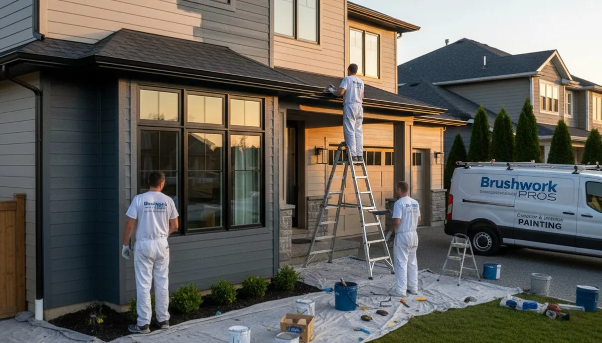 Professional siding painting on Miami FL home exterior by expert house painters